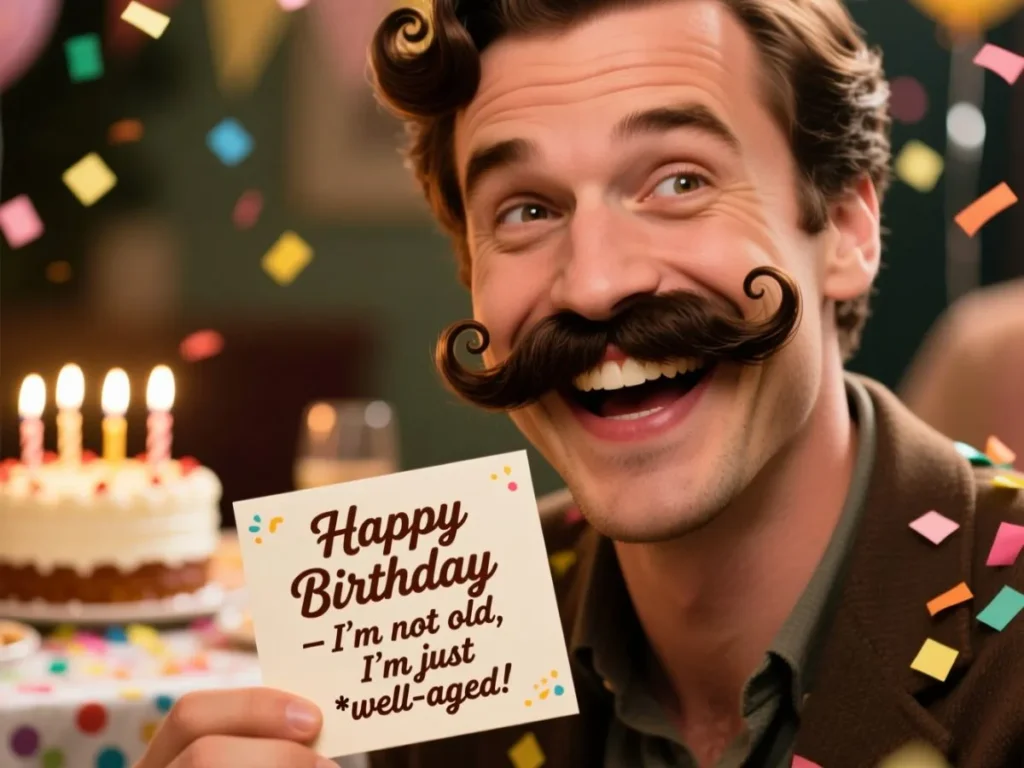 Birthday Mustache Puns for Cards & Wishes
