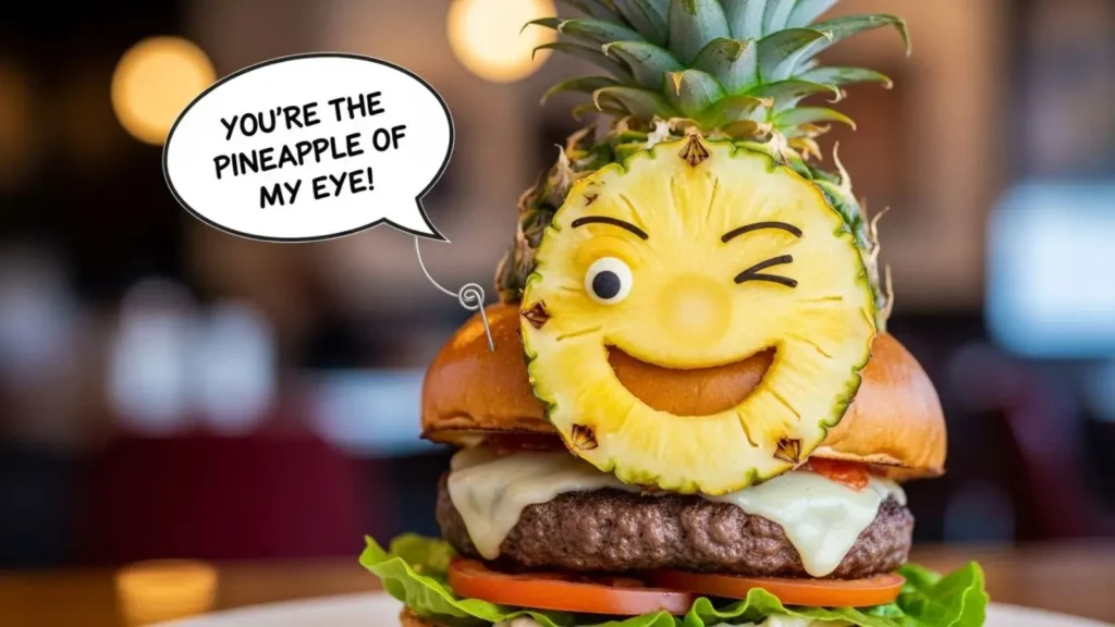 Burger Humor With a Pineapple Puns Twist
