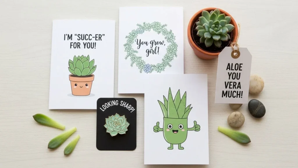 Cute Succulent Puns for Cards and Gifts