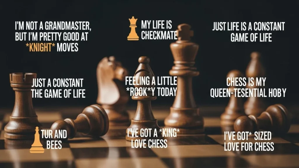 Short Chess Puns for Captions and Bios